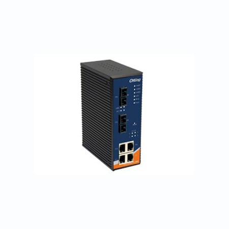 Oring Networking Rugged 4x 10/100TX RJ-45 PoE at 25Watts + 2x 100FX Single Mode / SC IPS-2042FX-SS-SC
